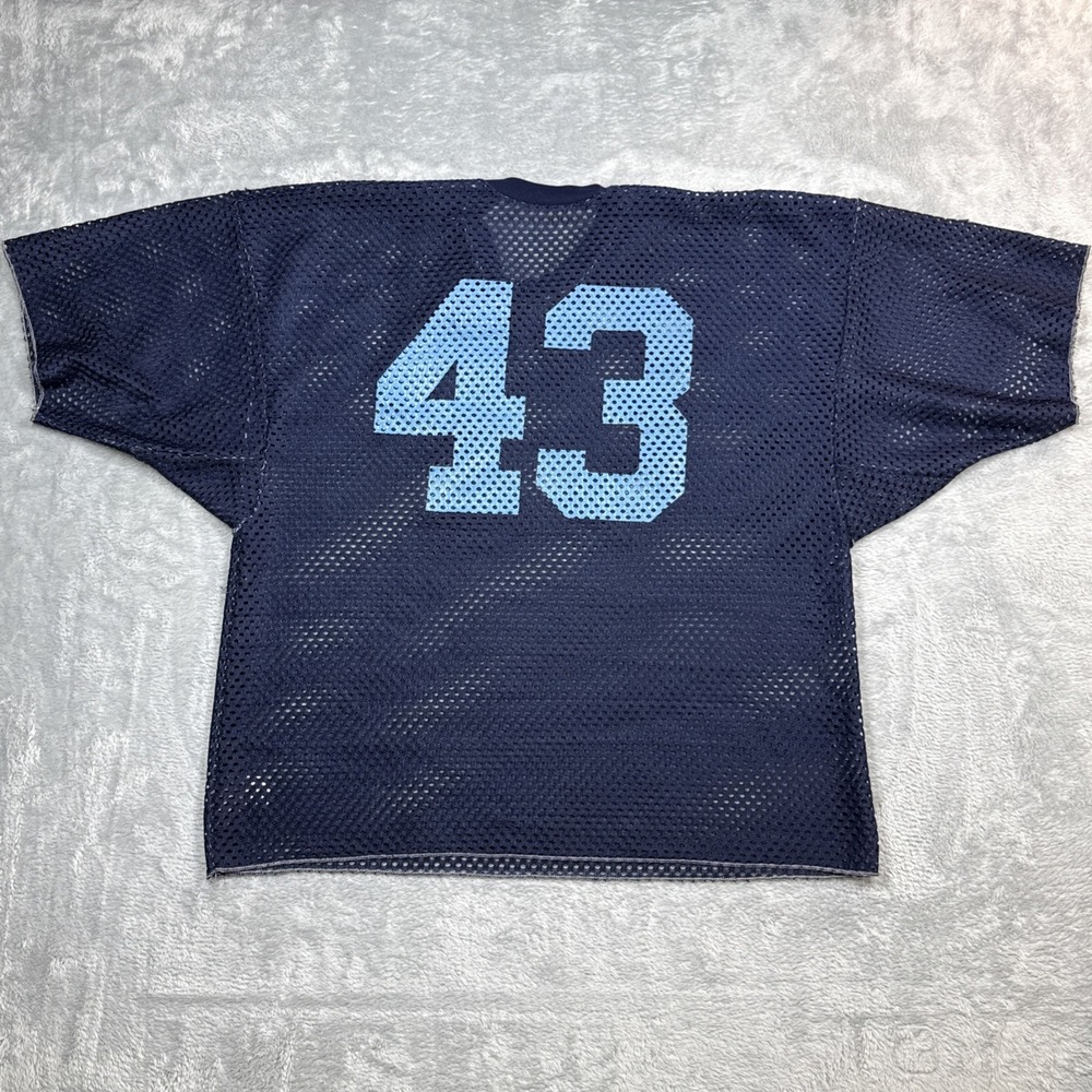 Vintage Champion Football Jersey XL Blue #43 Practice Mesh 70s 80s